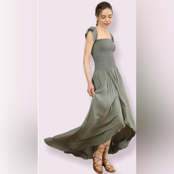 Revolve | Young Fabulous & Broke Frida Smocked Bodice On/Off Shoulder Maxi Dress - Picture 5 of 8